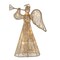 KSA 13" Lighted Gold Glittered Angel Christmas Tree Topper, Clear Lights